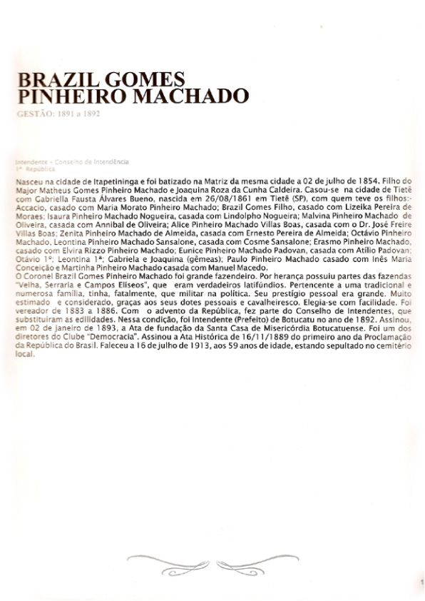 Foto - Registro biográfico dos prefeitos de Botucatu - Olavo Pinheiro Godoy