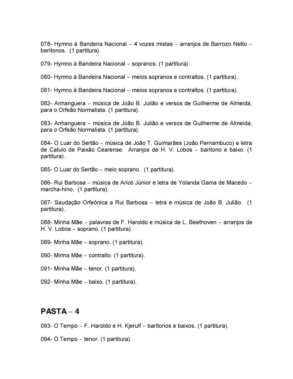 Foto - Espólio musical do Prof. Alfredo Franklin de Mattos
