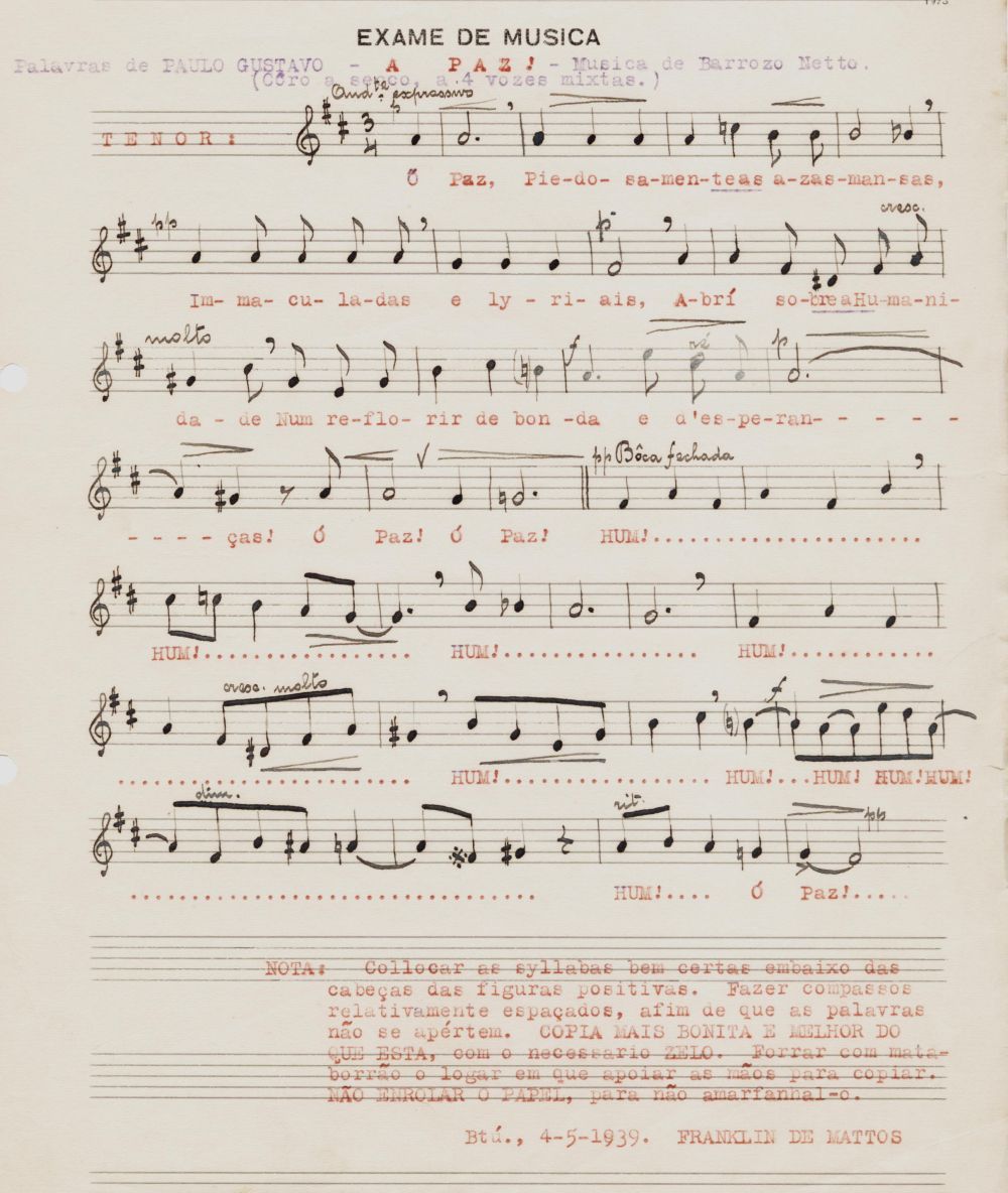 Foto - Espólio musical do Prof. Alfredo Franklin de Mattos
