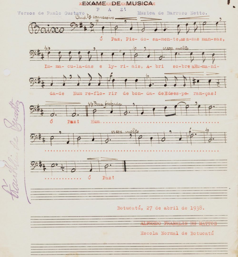 Foto - Espólio musical do Prof. Alfredo Franklin de Mattos
