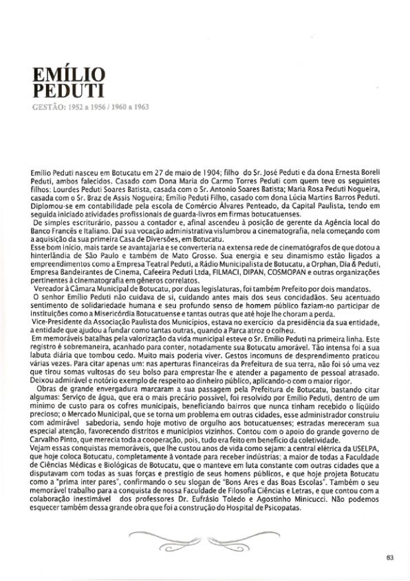 Foto - Registro biográfico dos prefeitos de Botucatu - Olavo Pinheiro Godoy