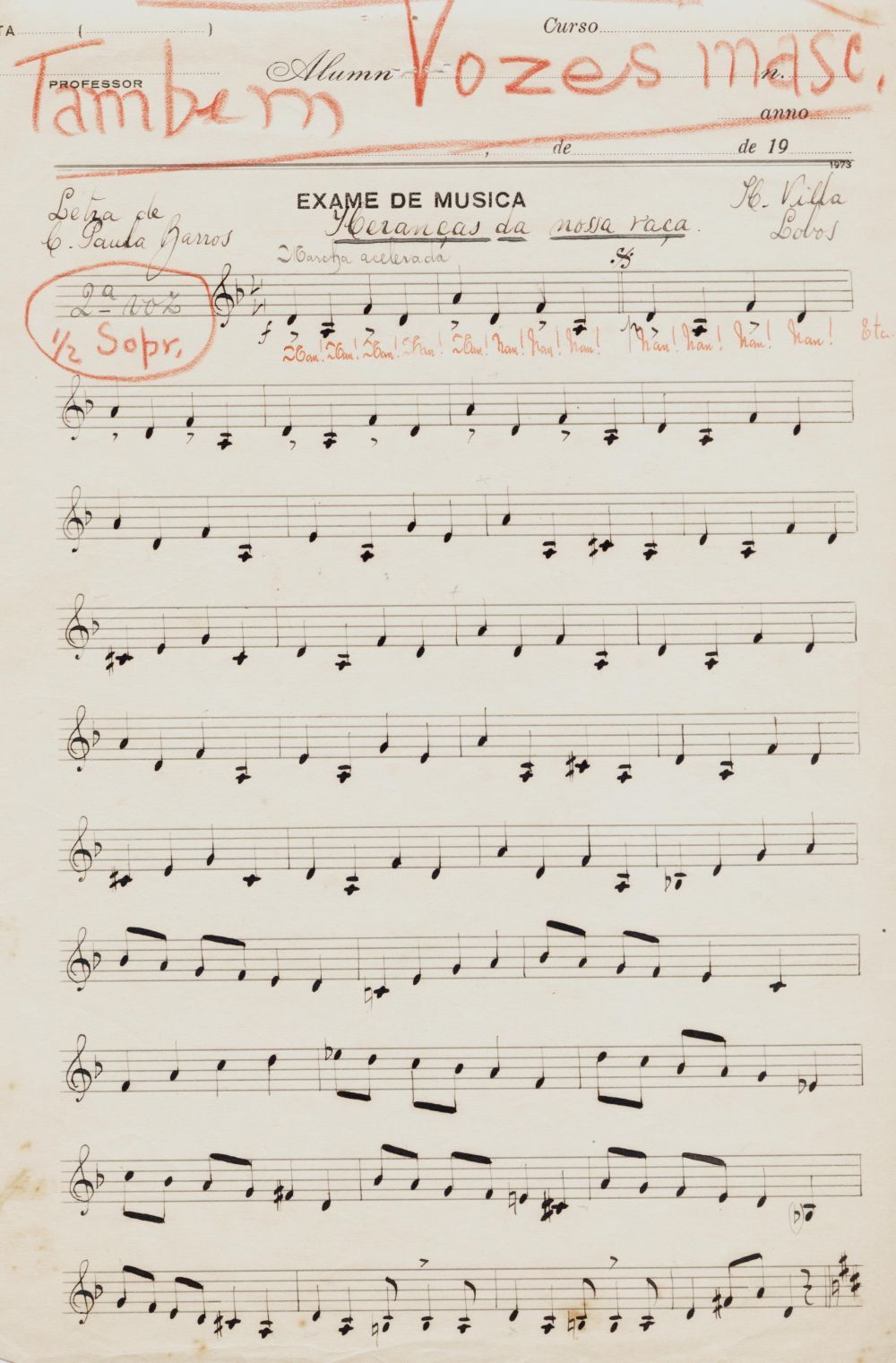 Foto - Espólio musical do Prof. Alfredo Franklin de Mattos
