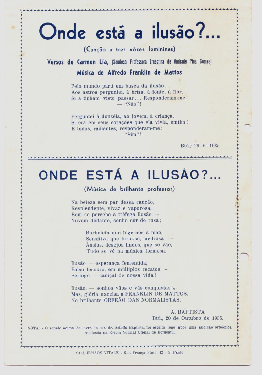 Foto - Espólio musical do Prof. Alfredo Franklin de Mattos
