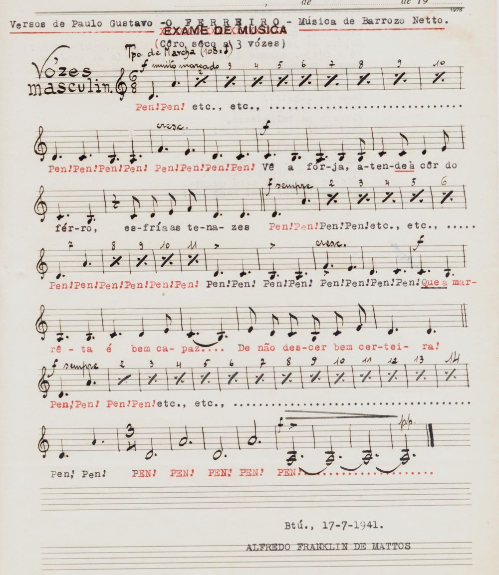 Foto - Espólio musical do Prof. Alfredo Franklin de Mattos
