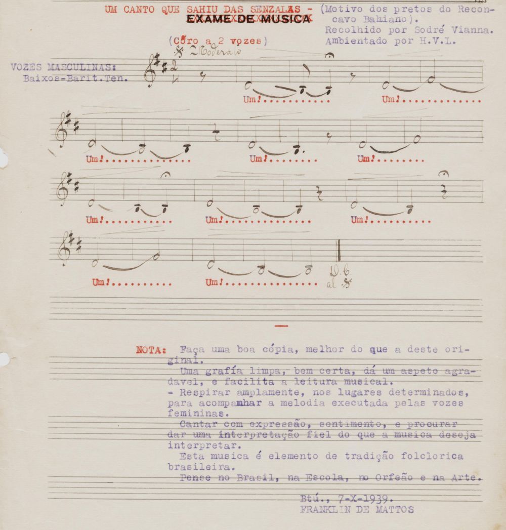 Foto - Espólio musical do Prof. Alfredo Franklin de Mattos
