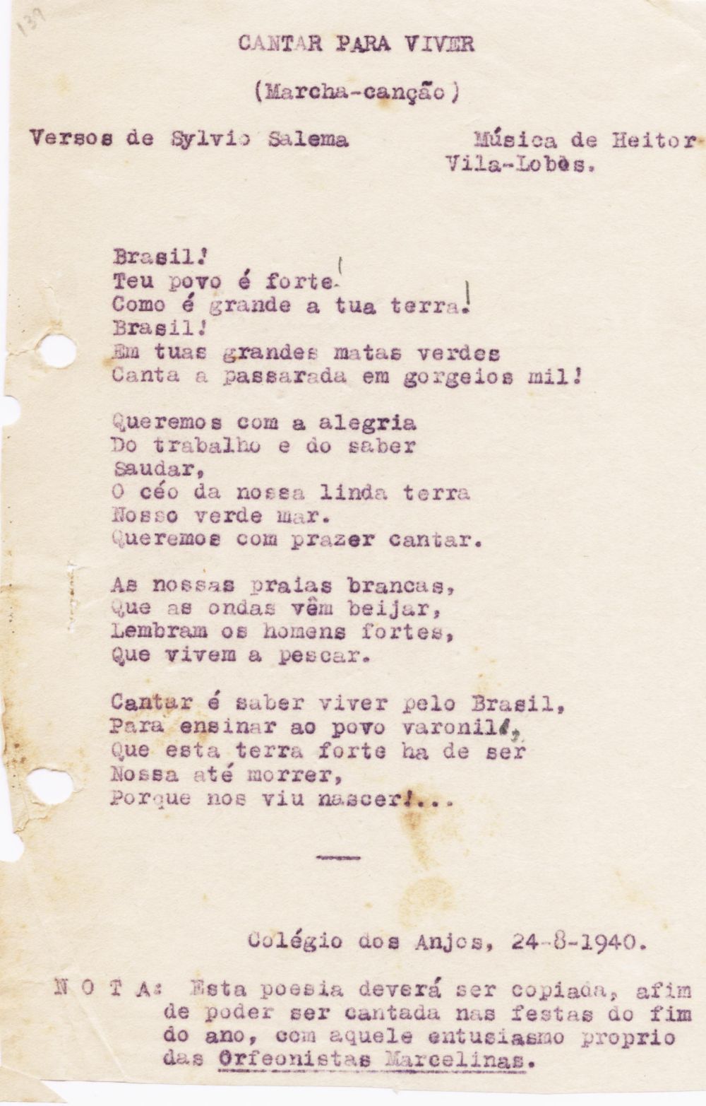 Foto - Espólio musical do Prof. Alfredo Franklin de Mattos
