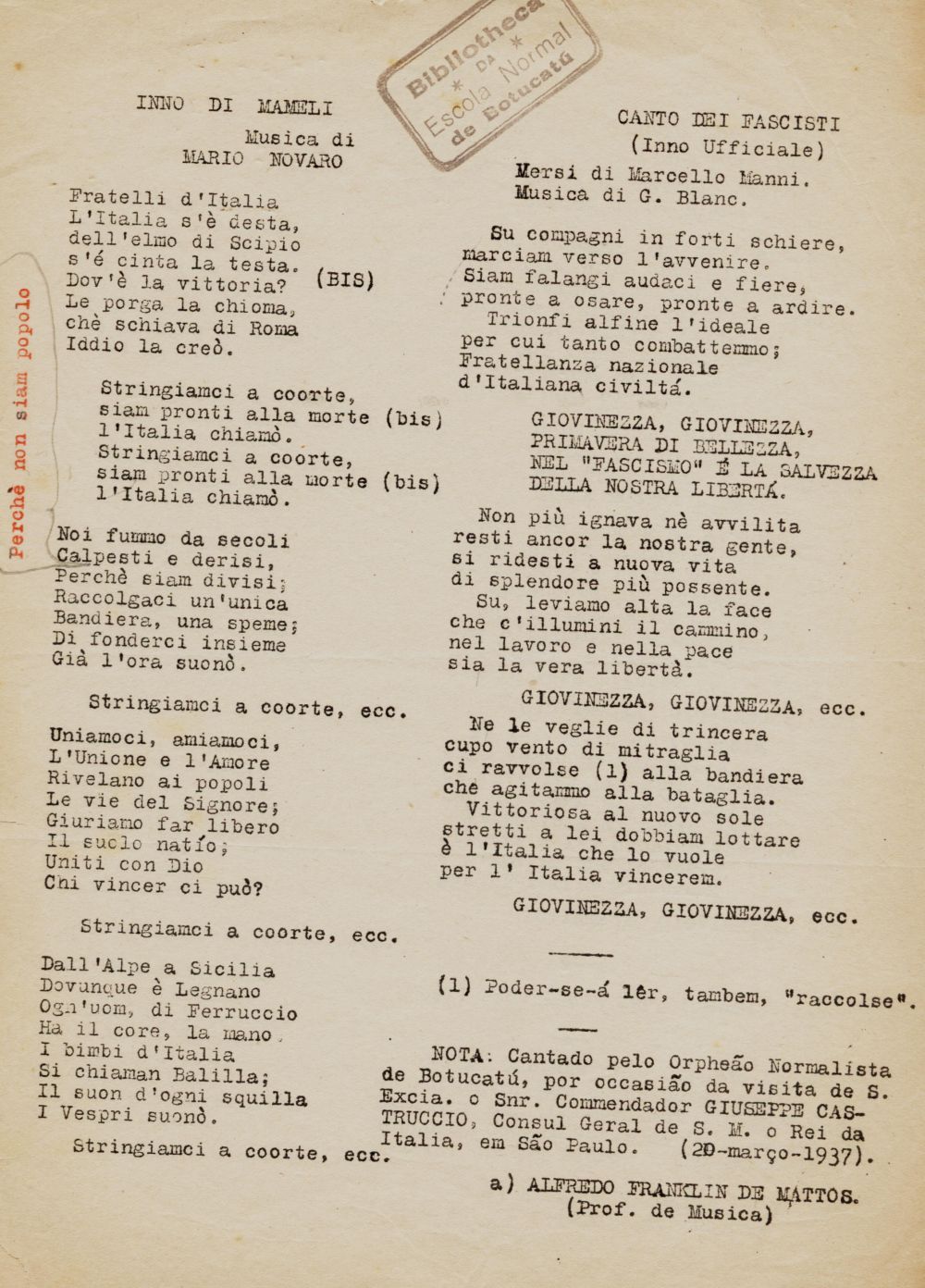 Foto - Espólio musical do Prof. Alfredo Franklin de Mattos
