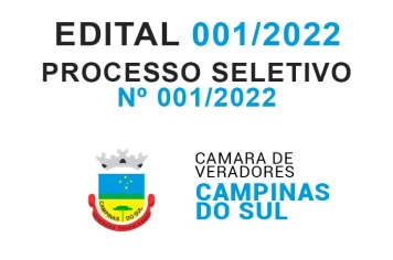 Edital Processo Seletivo 001 2022